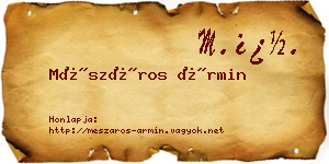 Mészáros Ármin névjegykártya