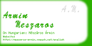 armin meszaros business card