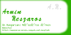 armin meszaros business card